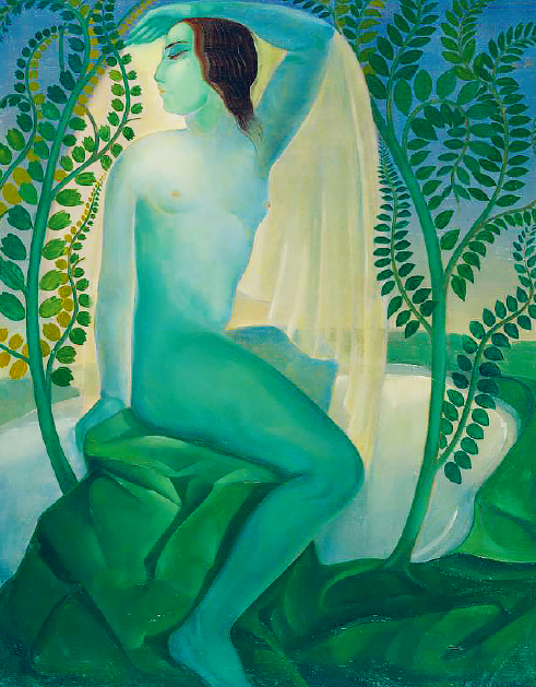Lado Gudiasvili: Tavasz (Zöld nő), 1920, olaj, vászon, Iveta és Tamara Manaserov gyűjteménye