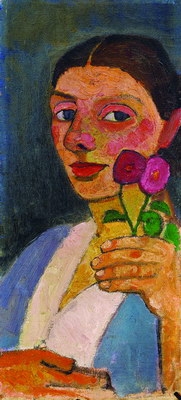 Paula Modersohn-Becker: Virágot taró önarckép, 1907
