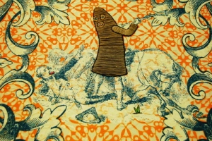 Kent Henricksen hímzett szita munkája (John Gallery, New York)